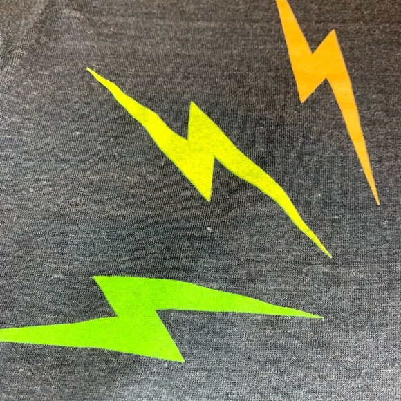 Rare Aviator Nation Neon Rainbow Lightning Bolt Tee, size XS - Picture 3 of 8